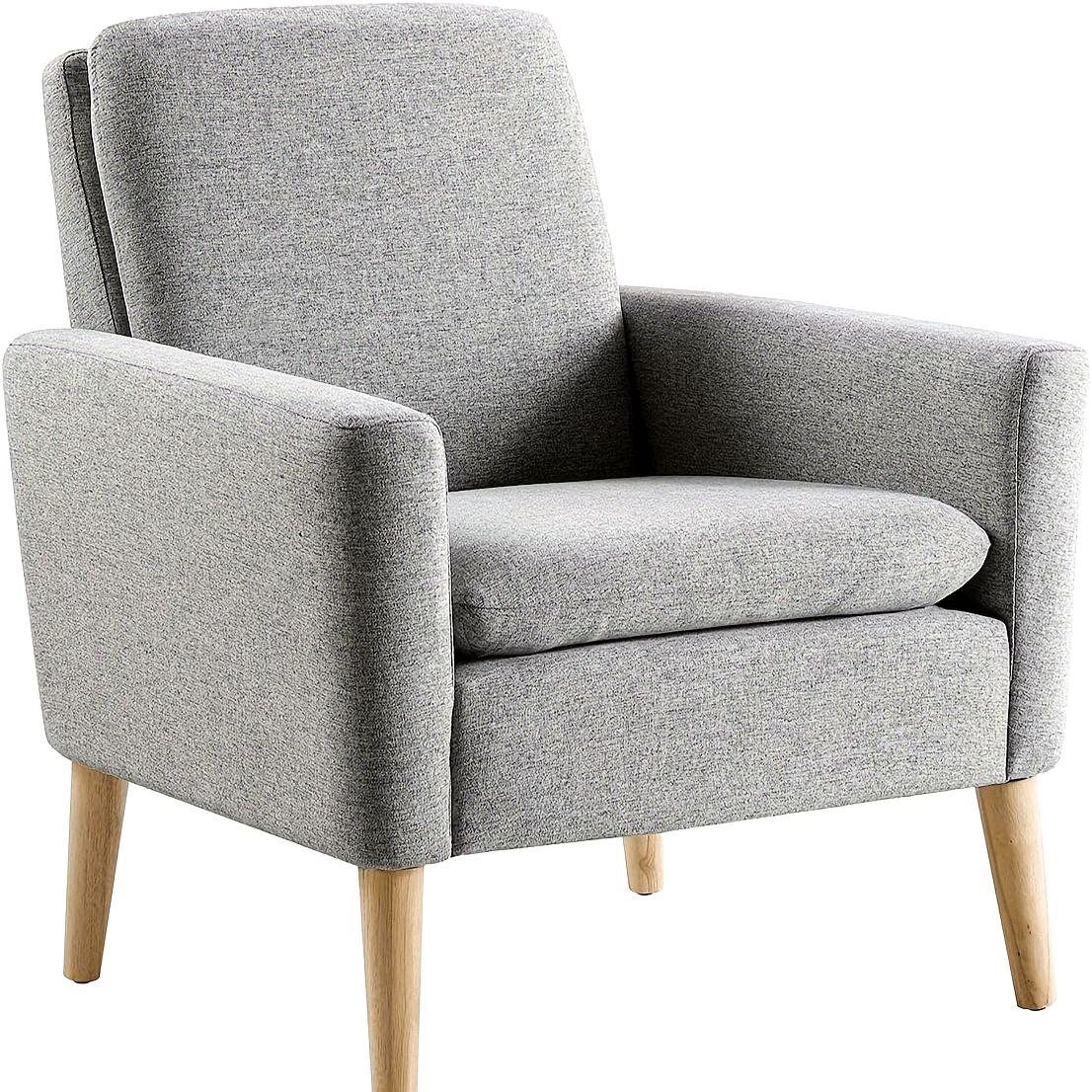 Sessel mit Geradliniger Sitzfläche und Schlanken Holzbeinen