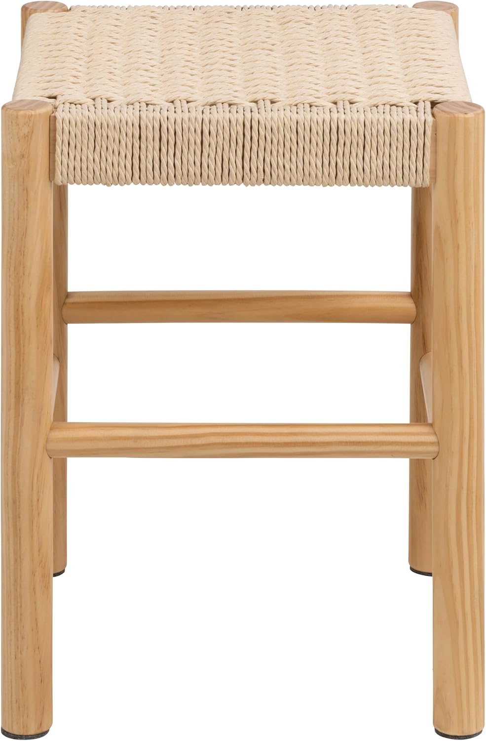 Hocker mit Geflochtener Sitzfläche und Rundbeinen