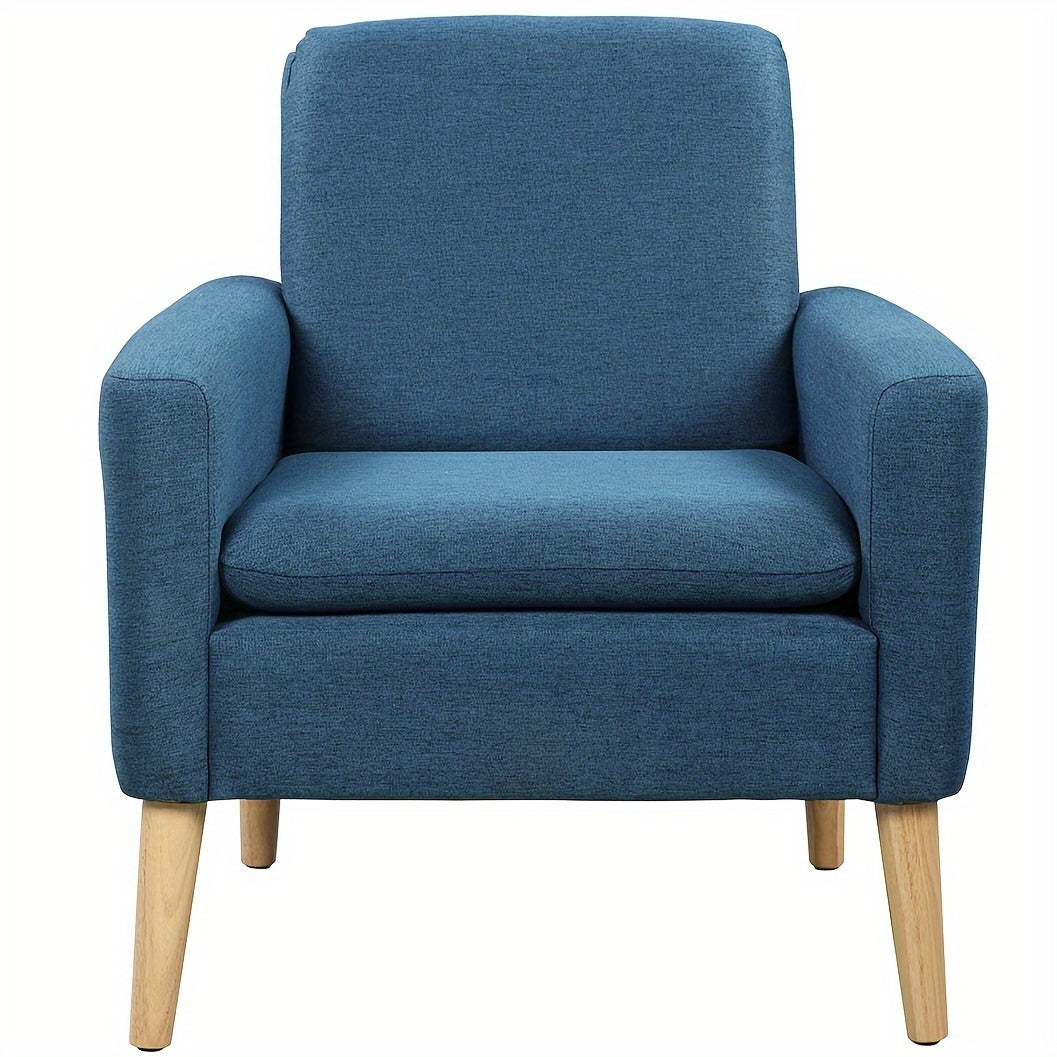 Sessel mit Geradliniger Sitzfläche und Schlanken Holzbeinen